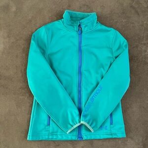 Under Armour Coldgear Infrared Teal Blue Green Active Jacket Girls Youth Size L